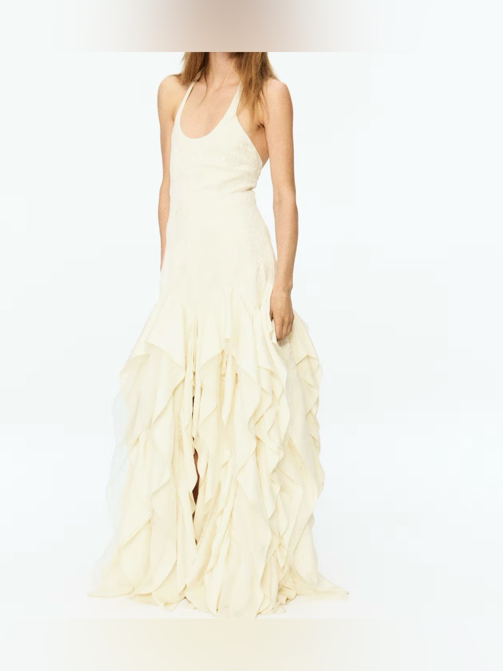 H&M STUDIO RUFFLE EMBROIDERED DRESS